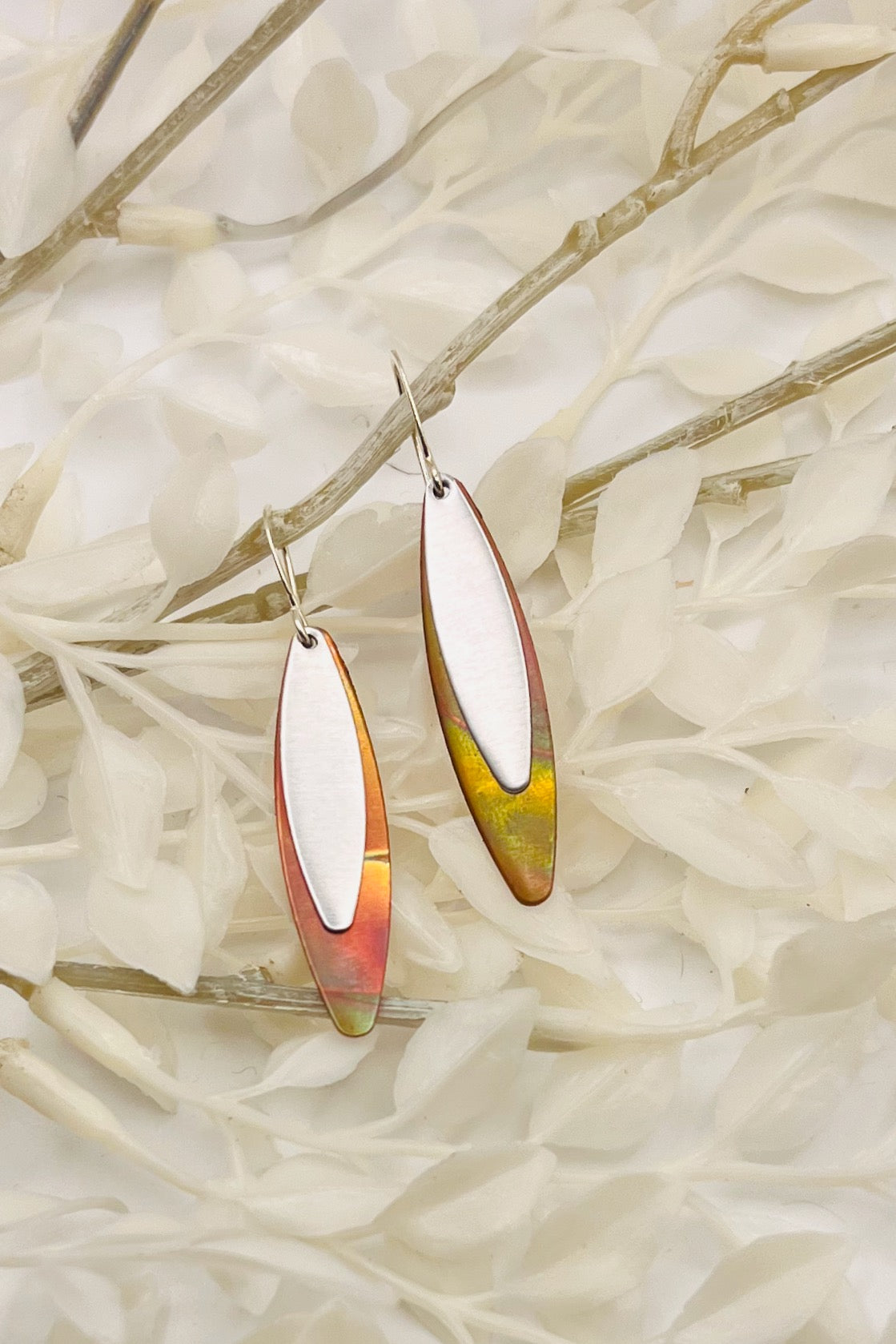 Small Surf Mixed Metal Earring